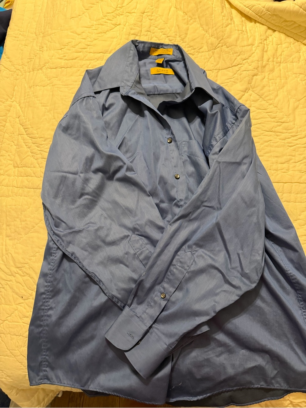 Arrow Blue Men's Dress Shirt with Gold Labels